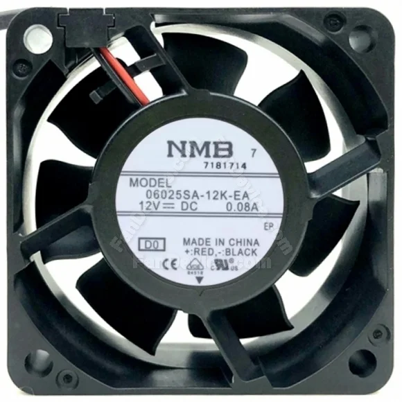 NMB 06025SA-12K-EA DC 12V 0.08A 2 Wires Axial Cooling Fan