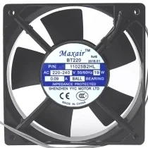 Maxair 11025B2HL 220-240V 0.09A 19W Ball Bearing Impedance Protected Cooling Fan