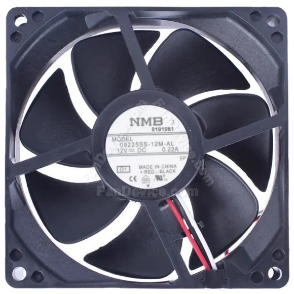 NMB 09225SS-12M-AL DC 12V 0.22A 3 Wires Axial Cooling Fan
