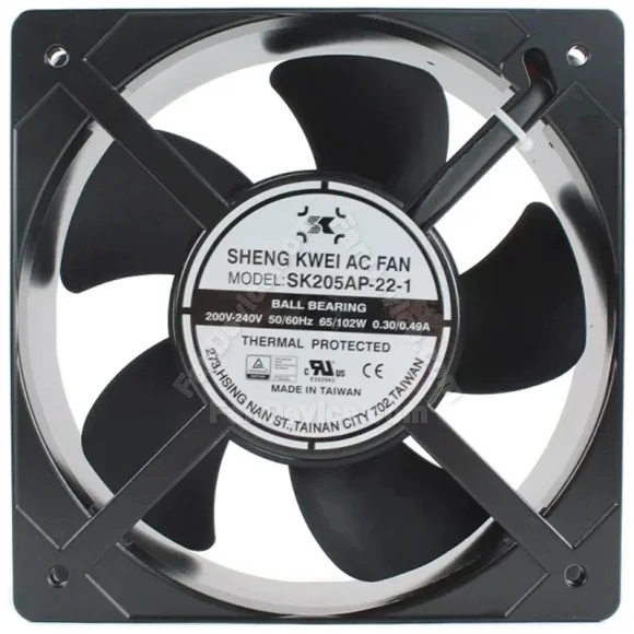 SHENG KWEI SK205AP-22-1 200V-240V 0.30/0.49A 65/102W Thermal Protected Cooling Fan