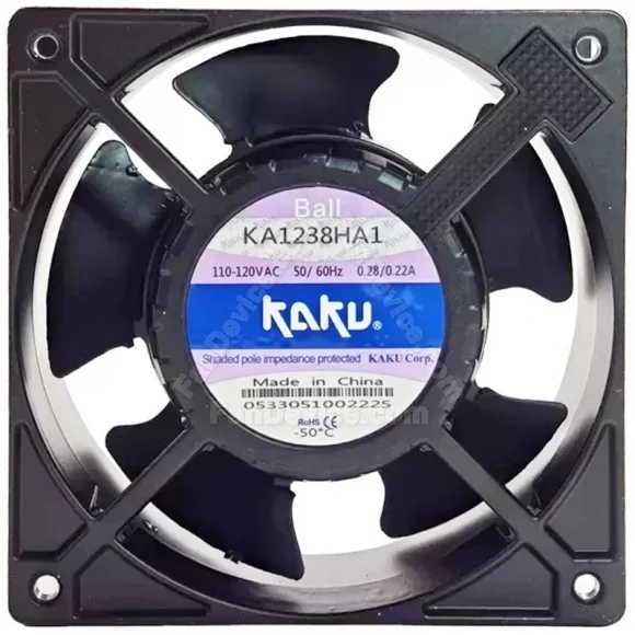 KAKU KA1238HA1 110-120V 0.28/0.22A 2 Wires Ball Bearing Cooling Fan