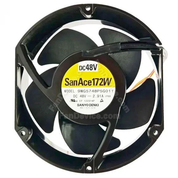 Sanyo 9WG5748P5G011 48V 2.91A 4 Wires IP68 Waterproof PWM Cooling Fan