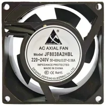 JIE FENG FAN JF8038A2HBL 220~240V 0.07~0.06A Impedance Protected Cooling Fan