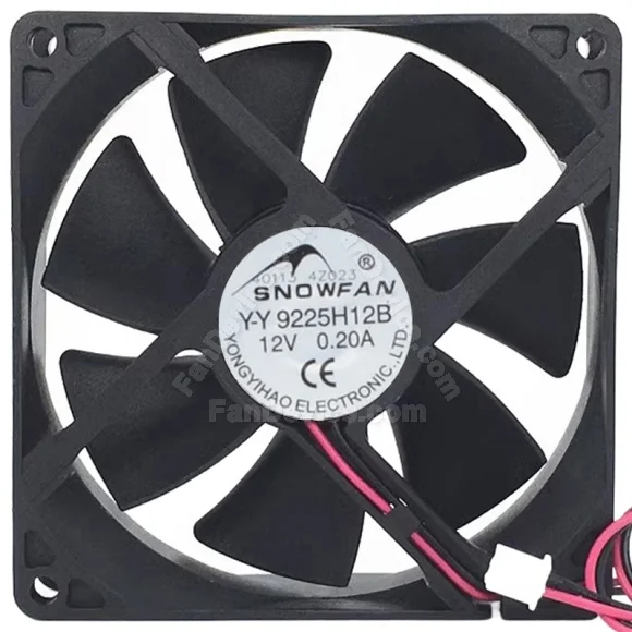 SNOWFAN Y-Y9225H12B DC 12V 0.20A 2 Wires Axial Cooling Fan