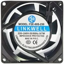 LINKWELL F2E-80S-230 220-240V 9/7W Impedance Protected Cooling Fan