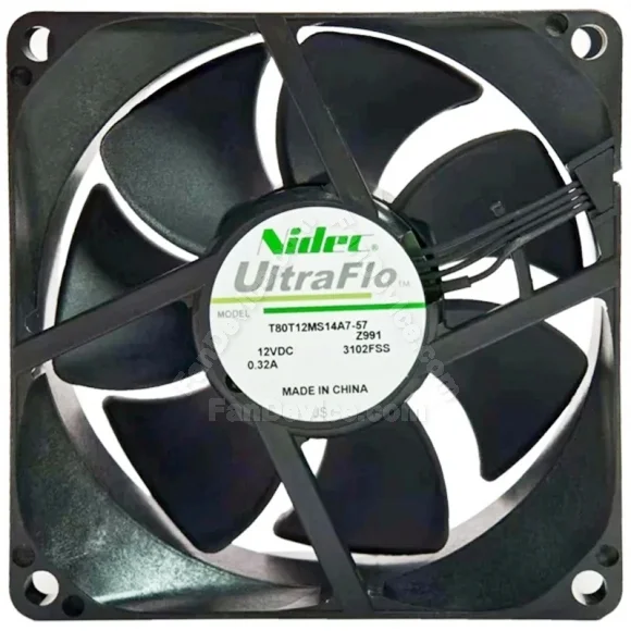 Nidec T80T12MS14A7-57 DC 12V 0.32A 4 Wires Axial Cooling Fan