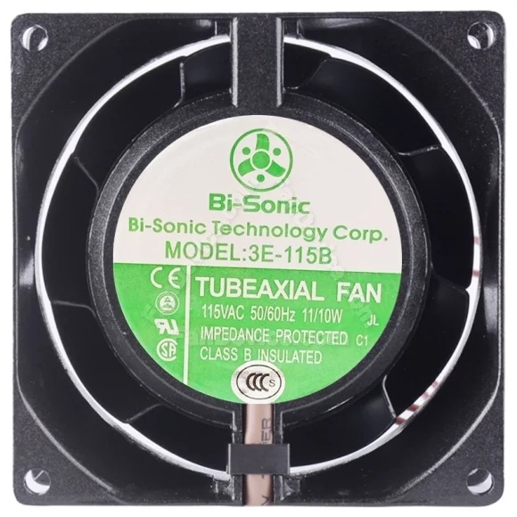 Bi-Sonic 3E-115B 115V 11/10W 2 Wires Impedance Protected Cooling Fan