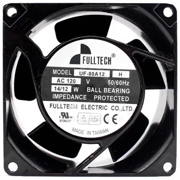 FULLTECH UF-80A12 H 120V 14/12W Ball Bearing Impedance Protected Cooling Fan