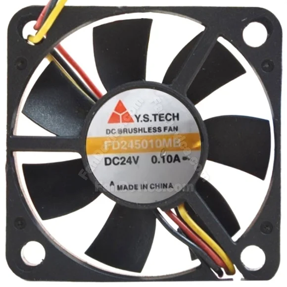 Y.S.TECH FD245010MB 24V 0.10A DC Brushless 3 Wires Axial Cooling Fan