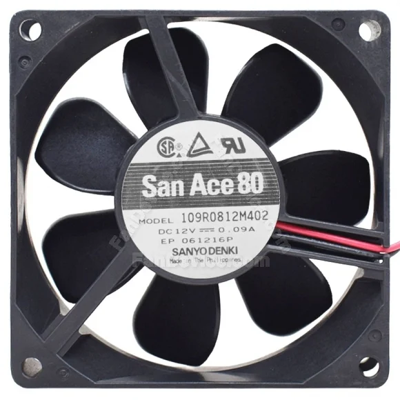 Sanyo 109R0812M402 DC 12V 0.09A 2 Wires Axial Cooling Fan