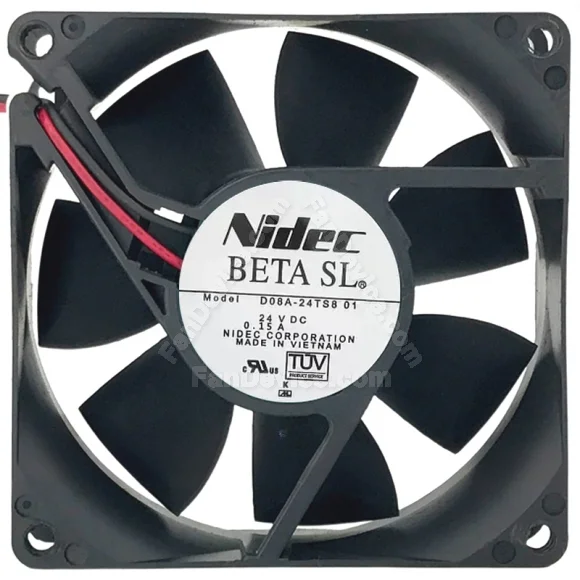 Nidec D08A-24TS8 01 DC 24V 0.15A 2 Wires Axial Cooling Fan