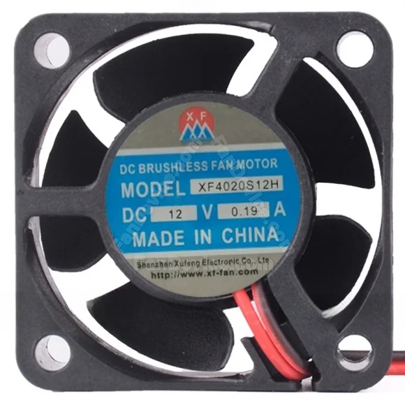 XuFeng XF4020S12H 12V 0.19A DC Brushless 2 Wires Axial Cooling Fan