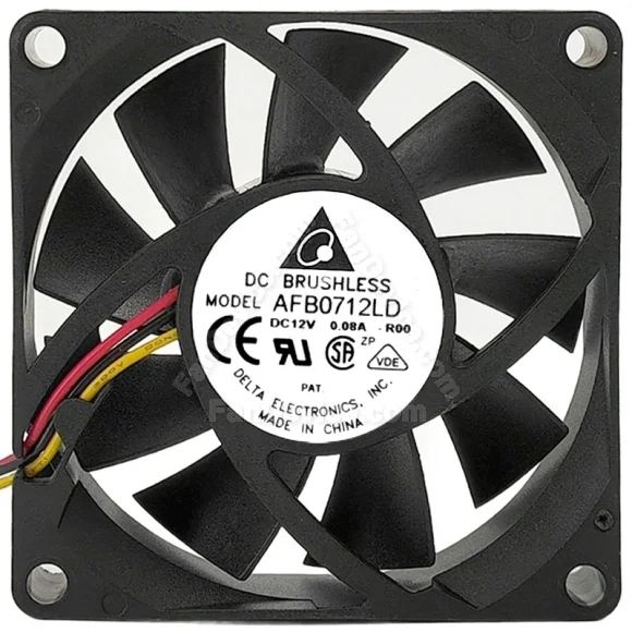 Delta AFB0712LD 12V 0.08A DC Brushless 3 Wires Axial Cooling Fan