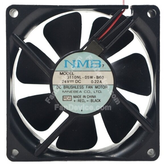 NMB 3110NL-05W-B60 DC 24V 0.22A 2 Wires Brushless Axial Cooling Fan