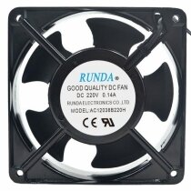 RUNDA AC12038B220H AC 220V 0.14A 2 Wires Axial Cooling Fan