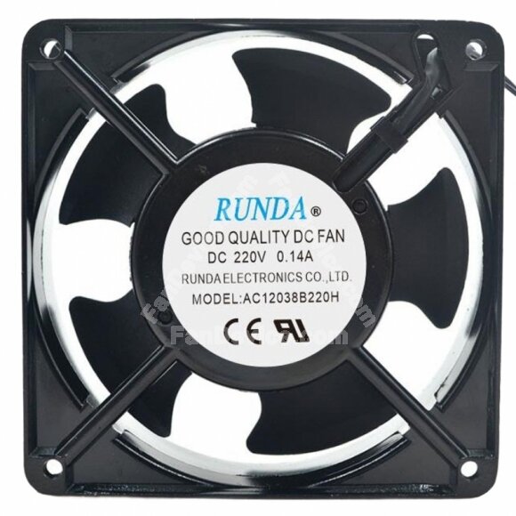 RUNDA AC12038B220H AC 220V 0.14A 2 Wires Axial Cooling Fan