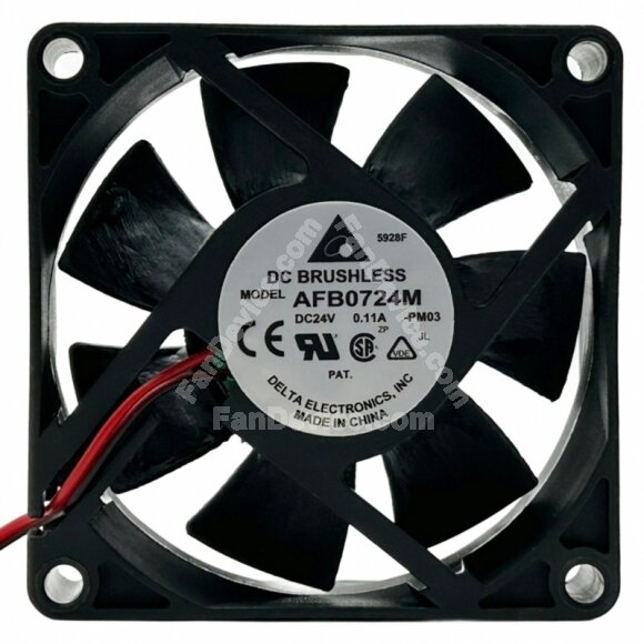 Delta AFB0724M DC 24V 0.11A 2 Wires Brushless Axial Cooling Fan