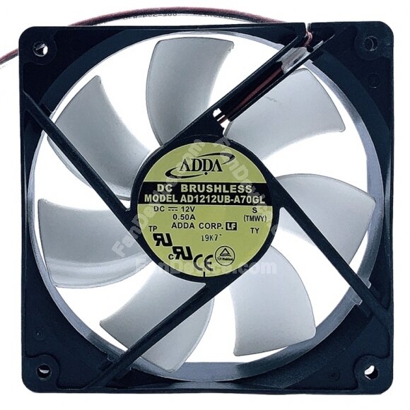 ADDA D1212UB-A70GL DC 12V 0.50A 2 Wires Brushless Axial Cooling Fan