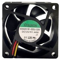 Sunon EE60251B1-000U-G99 DC 12V 1.44W 6025 3 Wires Axial Cooling Fan