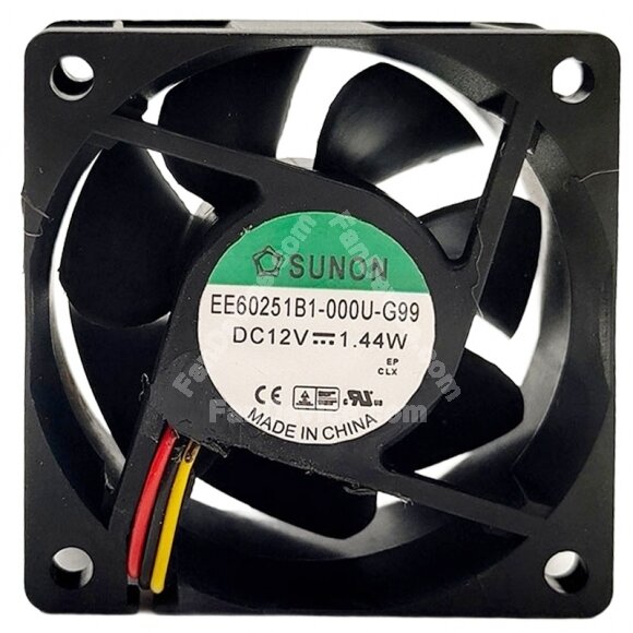 Sunon EE60251B1-000U-G99 DC 12V 1.44W 6025 3 Wires Axial Cooling Fan