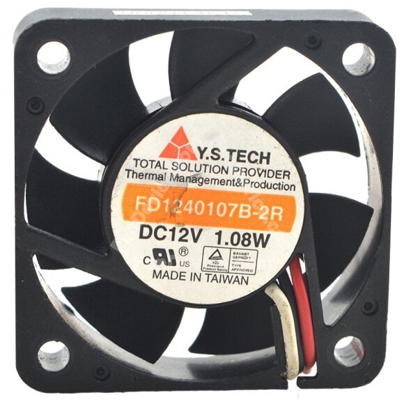 Y.S.TECH FD1240107B-2R DC 12V 1.08W 3 Wires Axial Cooling Fan