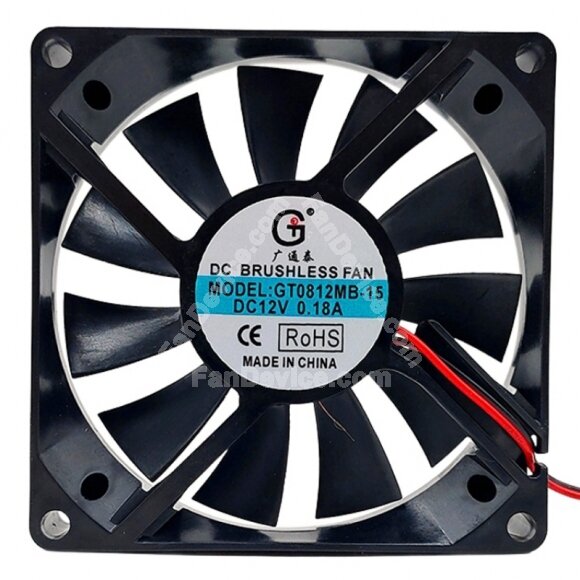 GT0812MB-15 DC 12V 0.18A 2 Wires 8015 Brushless Axial Cooling Fan
