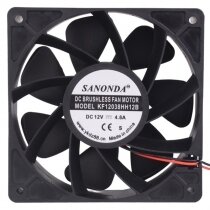 SANONDA KF12038HH12B DC 12V 4.8A 2 Wires Brushless Axial Cooling Fan