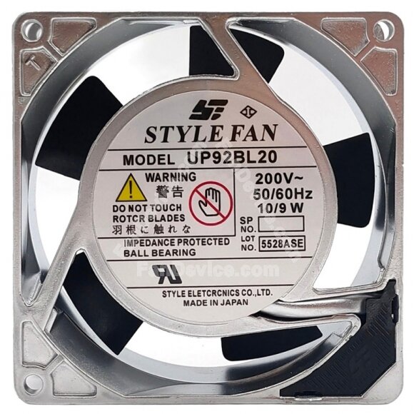 STYLE FAN UP92BL20 AC 200V 10/9W Ball Bearing Impedance Protected Cooling Fan