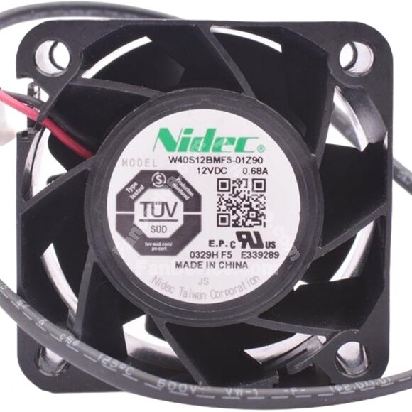 Nidec W40S12BMF5-01Z90 DC 12V 0.68A 2 Wires / 3 Wires Axial Cooling Fan