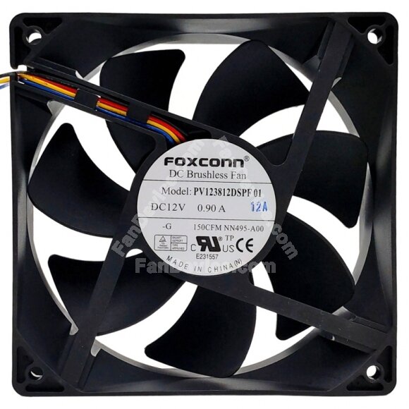 Foxconn PV123812DSPF01 DC 12V 0.90A PWM 150CFM Axial Cooling Fan