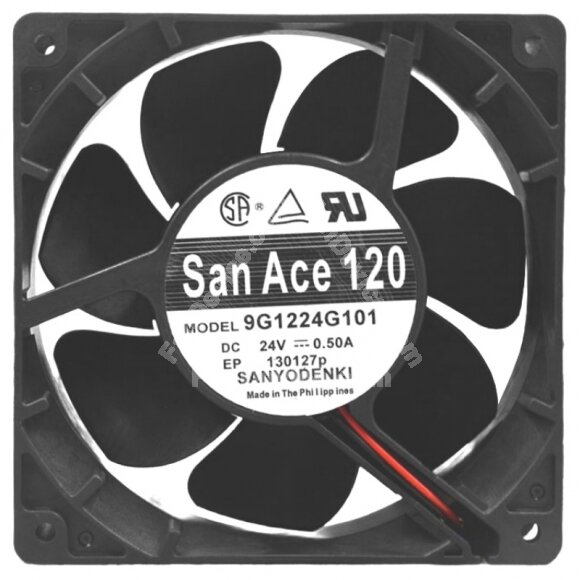 Sanyo Denki 9G1224G101 DC 24V 0.50A 2 Wires / 3 Wires Axial Cooling Fan