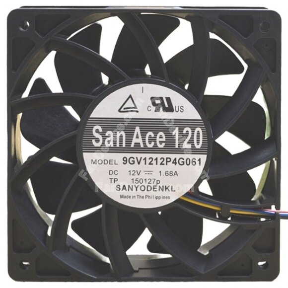 Sanyo Denki 9GV1212P4G061 DC 12V 1.68A 4 Wires PWM Axial Cooling Fan