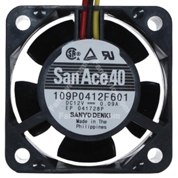 Sanyo Denki 109P0412F601 DC 12V 0.09A 3 Wires Axial Cooling Fan