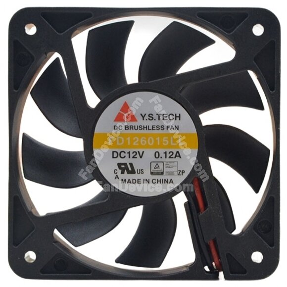 Y.S.TECH FD126015LL DC 12V 0.12A 2 Wires Brushless Axial Cooling Fan