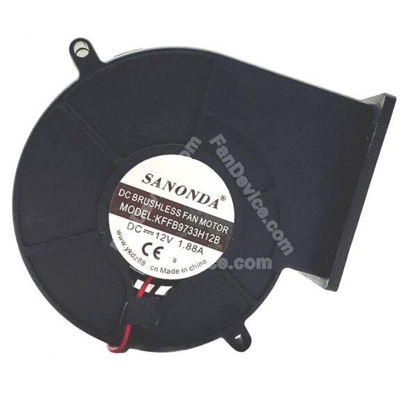 SANONDA KFFB9733H12B DC 12V 1.88A 2 Wires Brushless Blower Cooling Fan
