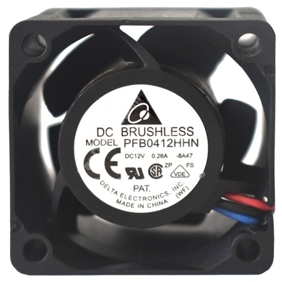 Delta PFB0412HHN DC 12V 0.26A DC Brushless 3 Wires Axial Cooling Fan