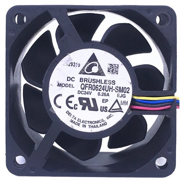 Delta QFR0624UH-SM02 24V 0.26A 4 Wires DC Brushless Axial Cooling Fan
