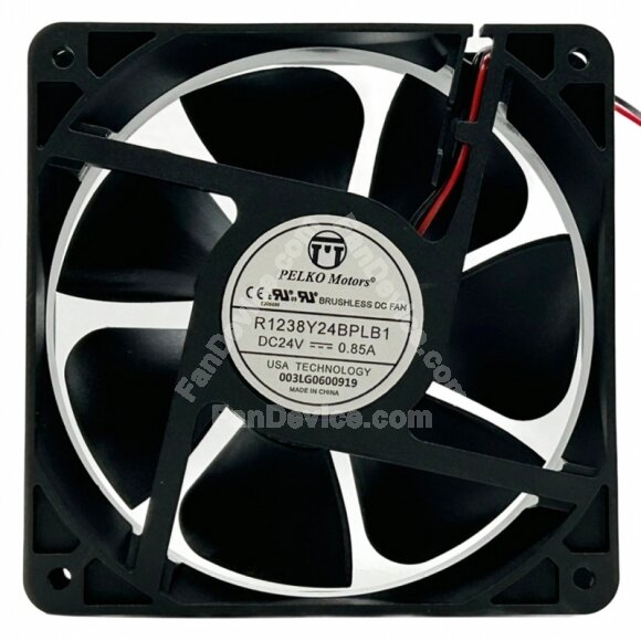 PELKO Motors R1238Y24BPLB1 DC 24V 0.85A 2 Wires Axial Cooling Fan