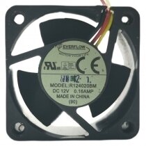 EVERFLOW R124020BM DC 12V 0.16AMP 3 Wires Axial Cooling Fan