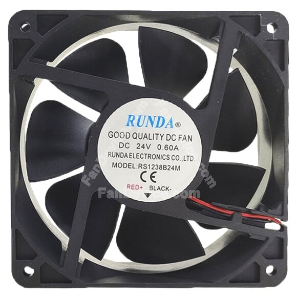 RUNDA RS1238B24M DC 24V 0.60A 2 Wires Axial Cooling Fan