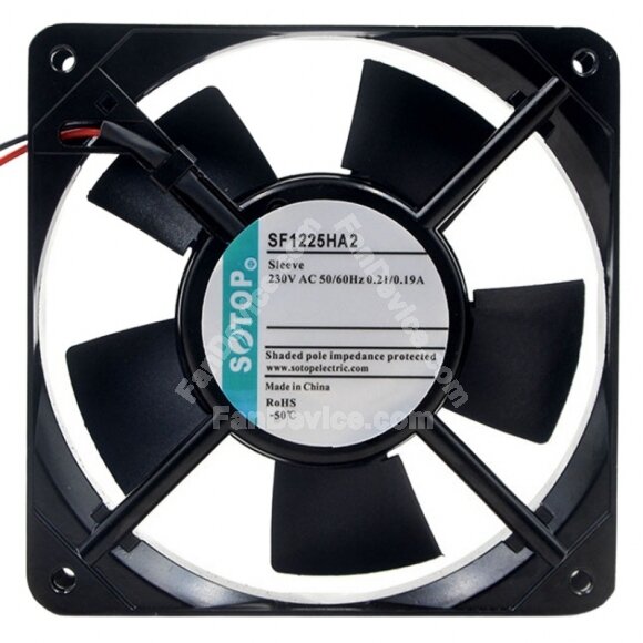 SOTOP SF1225HA2 AC 230V 0.21/0.19A Sleeve Bearing Axial Cooling Fan