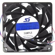 SJ SH241238BM DC 24V 1.3A 3 Wires Ball Bearing Axial Cooling Fan