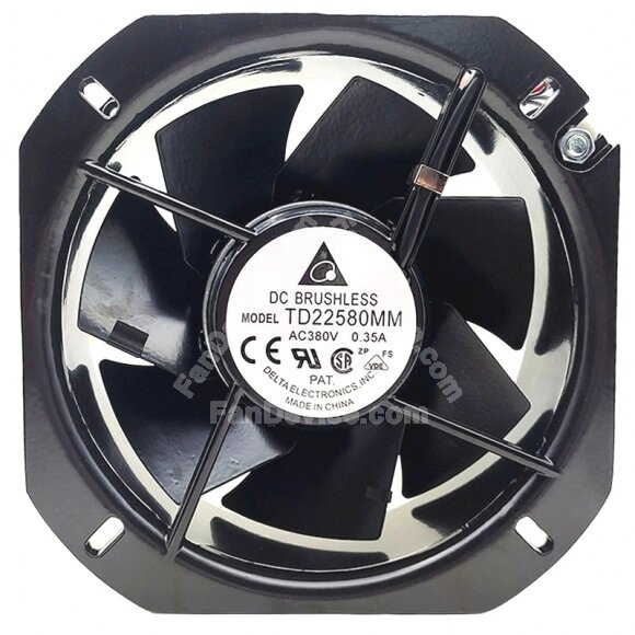Delta TD22580MM AC 380V 0.35A 2 Wires Brushless Axial Cooling Fan