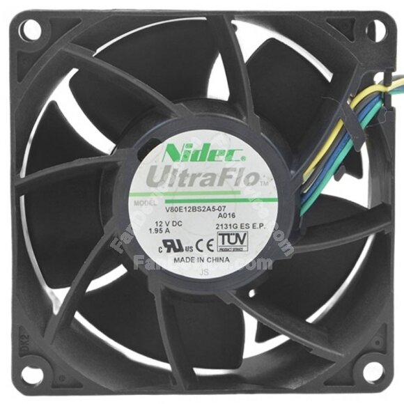 Nidec UltraFlo V80E12BS2A5-07A016 DC 12V 1.95A Axial Cooling Fan
