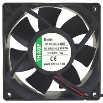 YH-XQF X12038D24UB DC 24V 1A 2 Wires DC Brushless Axial Cooling Fan