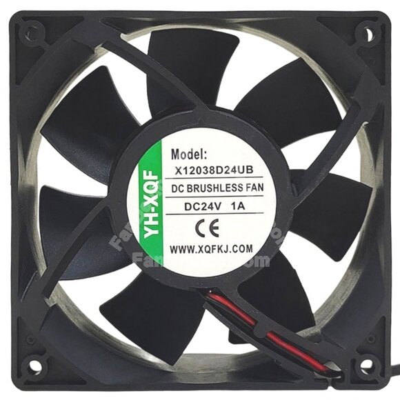 YH-XQF X12038D24UB DC 24V 1A 2 Wires DC Brushless Axial Cooling Fan