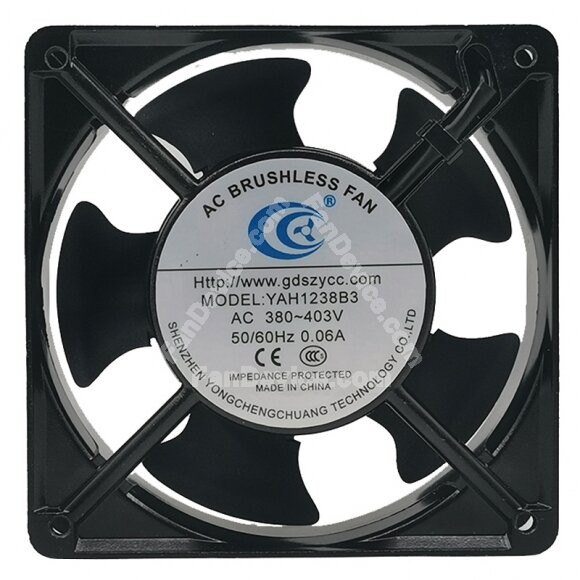YCC YAH1238B3 AC 380~403V 0.06A Brushless Axial Cooling Fan