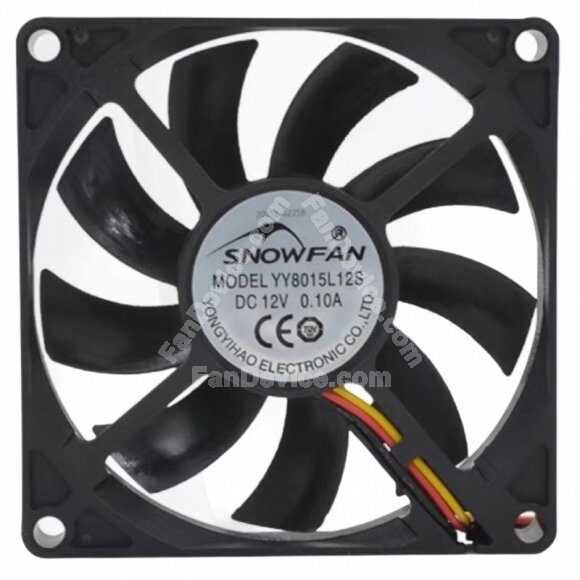 SNOWFAN YY8015L12S DC 12V 0.10A 3 Wires Axial Cooling Fan