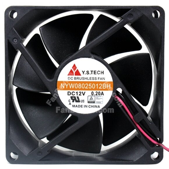 Y.S.TECH NYW08025012BH 12V 0.20A DC Brushless Axial Cooling Fan