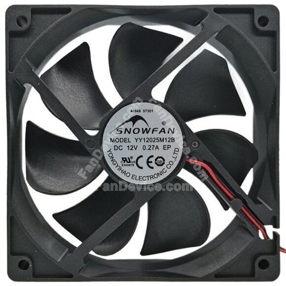 SNOWFAN YY12025M12B DC 12V 0.27A 2 / 3 / 4 Wires Axial Cooling Fan